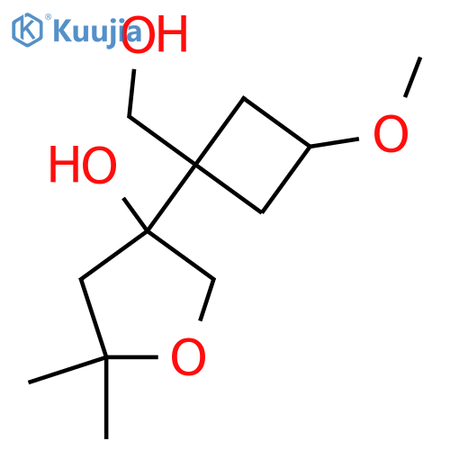 3-1-(hydroxymethyl)-3-methoxycyclobutyl-5,5-dimethyloxolan-3-ol structure