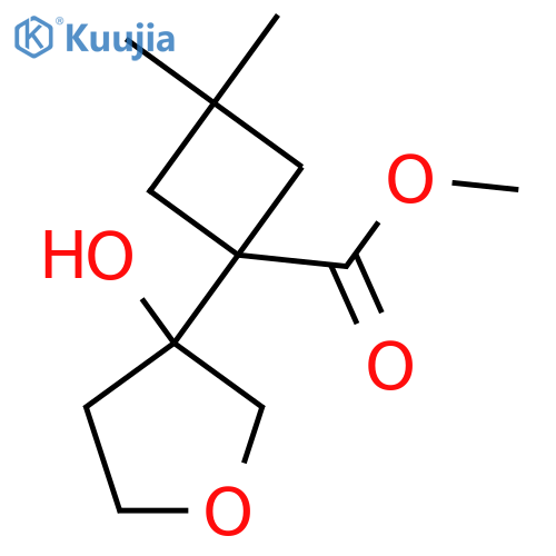 methyl 1-(3-hydroxyoxolan-3-yl)-3,3-dimethylcyclobutane-1-carboxylate structure