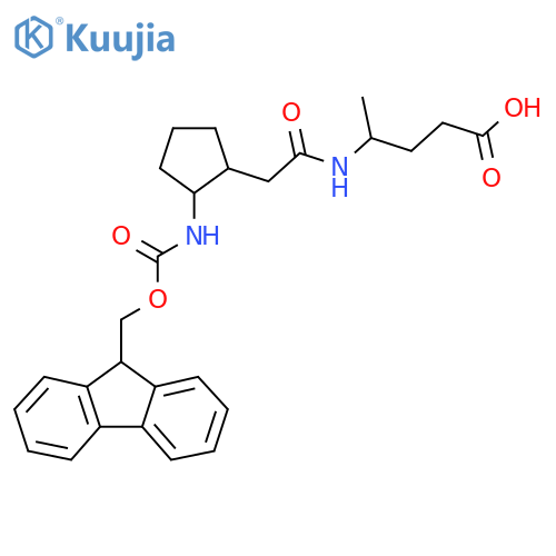 4-{2-2-({(9H-fluoren-9-yl)methoxycarbonyl}amino)cyclopentylacetamido}pentanoic acid structure