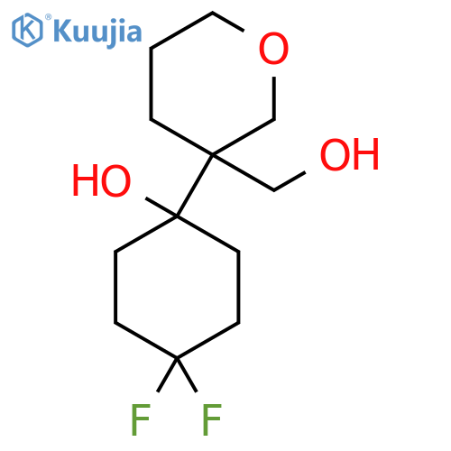 4,4-difluoro-1-3-(hydroxymethyl)oxan-3-ylcyclohexan-1-ol structure