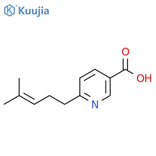 6-(4-methylpent-3-en-1-yl)pyridine-3-carboxylic acid structure