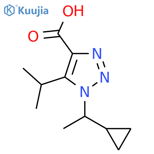 1-(1-cyclopropylethyl)-5-(propan-2-yl)-1H-1,2,3-triazole-4-carboxylic acid structure