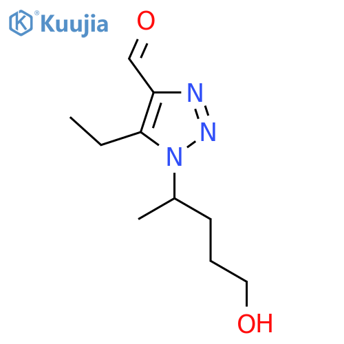 5-ethyl-1-(5-hydroxypentan-2-yl)-1H-1,2,3-triazole-4-carbaldehyde structure