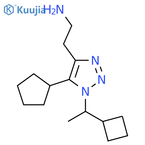 2-1-(1-cyclobutylethyl)-5-cyclopentyl-1H-1,2,3-triazol-4-ylethan-1-amine structure