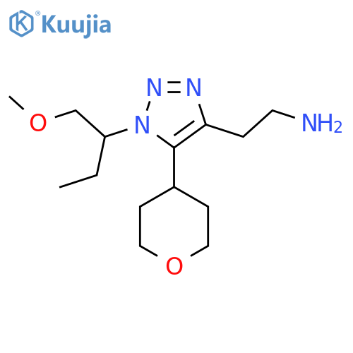 2-1-(1-methoxybutan-2-yl)-5-(oxan-4-yl)-1H-1,2,3-triazol-4-ylethan-1-amine structure