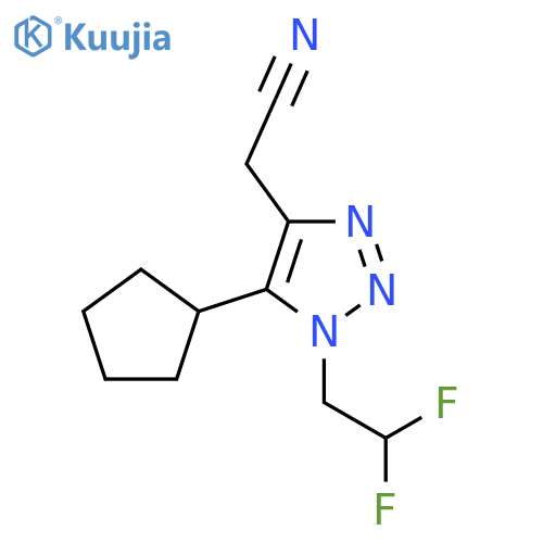 2-5-cyclopentyl-1-(2,2-difluoroethyl)-1H-1,2,3-triazol-4-ylacetonitrile structure