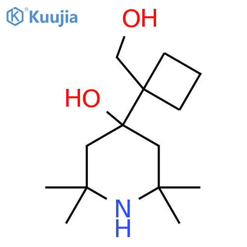 4-1-(hydroxymethyl)cyclobutyl-2,2,6,6-tetramethylpiperidin-4-ol structure