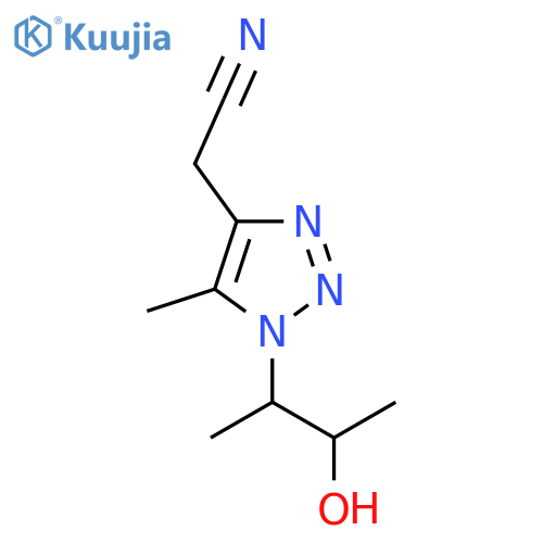 2-1-(3-hydroxybutan-2-yl)-5-methyl-1H-1,2,3-triazol-4-ylacetonitrile structure