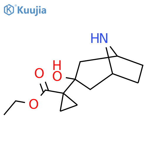 ethyl 1-{3-hydroxy-8-azabicyclo3.2.1octan-3-yl}cyclopropane-1-carboxylate structure