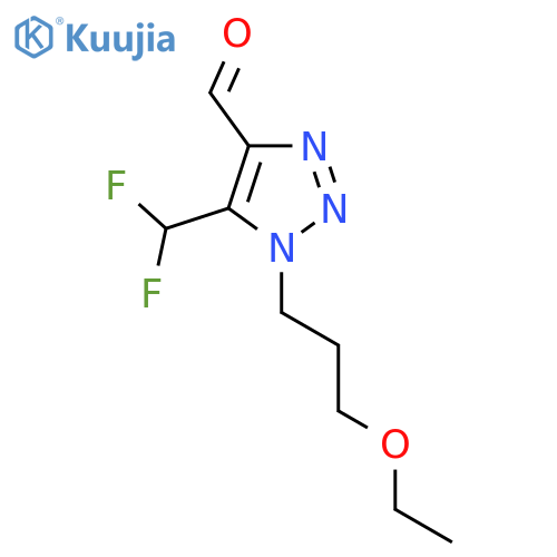 5-(difluoromethyl)-1-(3-ethoxypropyl)-1H-1,2,3-triazole-4-carbaldehyde structure