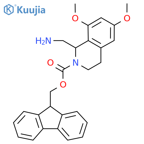 9H-fluoren-9-ylmethyl 1-(aminomethyl)-6,8-dimethoxy-1,2,3,4-tetrahydroisoquinoline-2-carboxylate structure