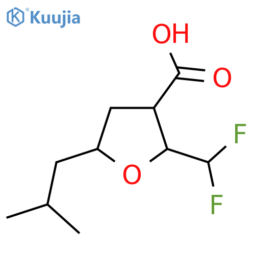 2-(difluoromethyl)-5-(2-methylpropyl)oxolane-3-carboxylic acid structure