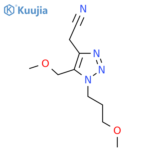 2-5-(methoxymethyl)-1-(3-methoxypropyl)-1H-1,2,3-triazol-4-ylacetonitrile structure