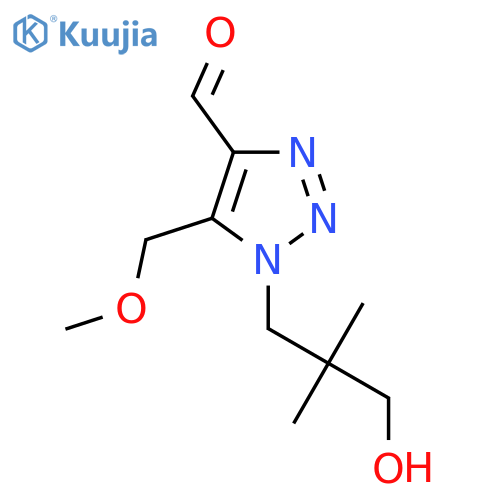 1-(3-hydroxy-2,2-dimethylpropyl)-5-(methoxymethyl)-1H-1,2,3-triazole-4-carbaldehyde structure