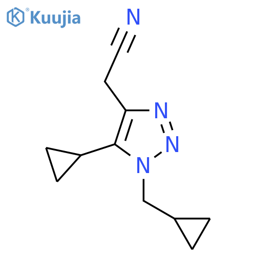 2-5-cyclopropyl-1-(cyclopropylmethyl)-1H-1,2,3-triazol-4-ylacetonitrile structure