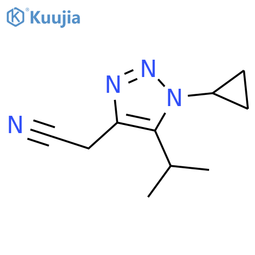 2-1-cyclopropyl-5-(propan-2-yl)-1H-1,2,3-triazol-4-ylacetonitrile structure