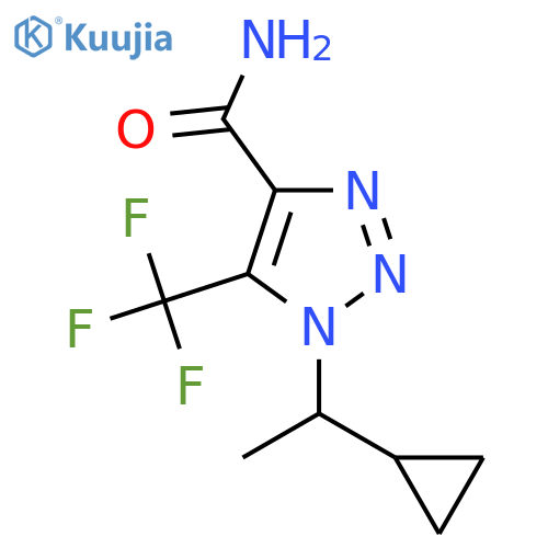 1-(1-cyclopropylethyl)-5-(trifluoromethyl)-1H-1,2,3-triazole-4-carboxamide structure