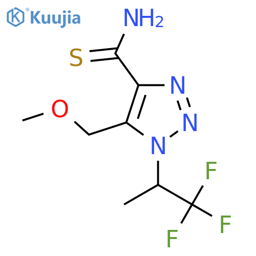 5-(methoxymethyl)-1-(1,1,1-trifluoropropan-2-yl)-1H-1,2,3-triazole-4-carbothioamide structure