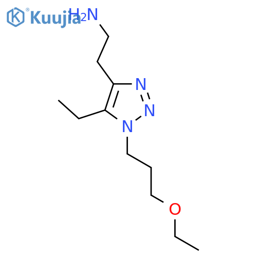 2-1-(3-ethoxypropyl)-5-ethyl-1H-1,2,3-triazol-4-ylethan-1-amine structure