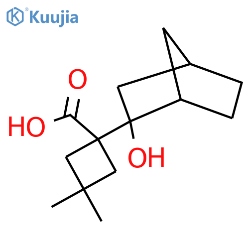 1-{2-hydroxybicyclo2.2.1heptan-2-yl}-3,3-dimethylcyclobutane-1-carboxylic acid structure