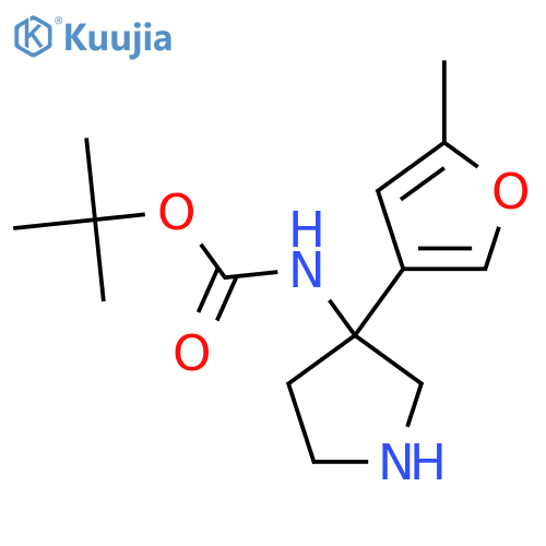 tert-butyl N-3-(5-methylfuran-3-yl)pyrrolidin-3-ylcarbamate structure