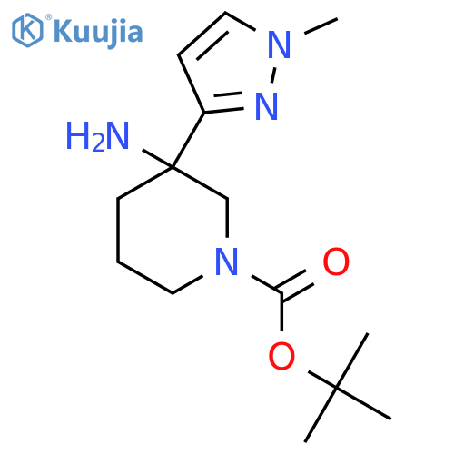 tert-butyl 3-amino-3-(1-methyl-1H-pyrazol-3-yl)piperidine-1-carboxylate structure