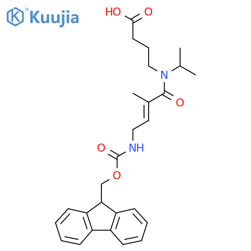 4-4-({(9H-fluoren-9-yl)methoxycarbonyl}amino)-2-methyl-N-(propan-2-yl)but-2-enamidobutanoic acid structure