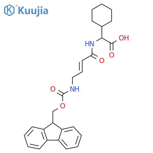 2-cyclohexyl-2-4-({(9H-fluoren-9-yl)methoxycarbonyl}amino)but-2-enamidoacetic acid structure