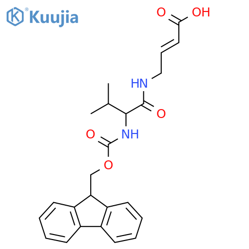 4-2-({(9H-fluoren-9-yl)methoxycarbonyl}amino)-3-methylbutanamidobut-2-enoic acid structure