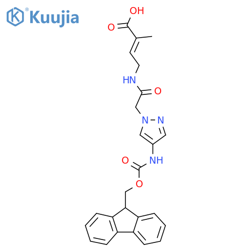 4-{2-4-({(9H-fluoren-9-yl)methoxycarbonyl}amino)-1H-pyrazol-1-ylacetamido}-2-methylbut-2-enoic acid structure