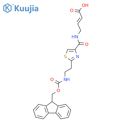 4-({2-2-({(9H-fluoren-9-yl)methoxycarbonyl}amino)ethyl-1,3-thiazol-4-yl}formamido)but-2-enoic acid structure