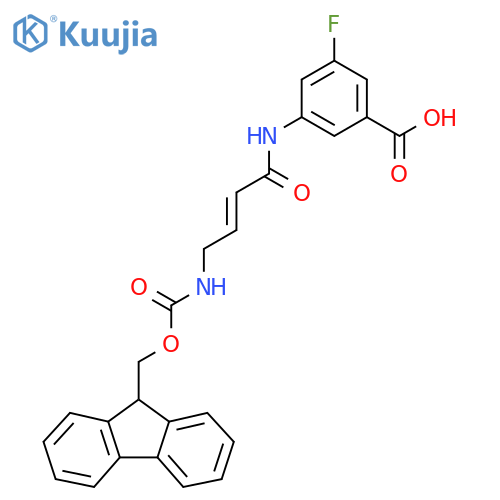3-4-({(9H-fluoren-9-yl)methoxycarbonyl}amino)but-2-enamido-5-fluorobenzoic acid structure