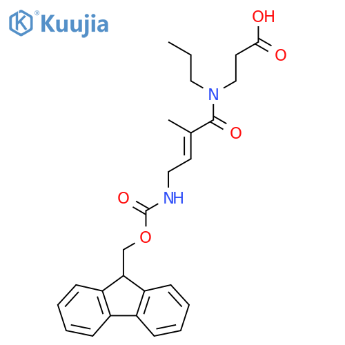 3-4-({(9H-fluoren-9-yl)methoxycarbonyl}amino)-2-methyl-N-propylbut-2-enamidopropanoic acid structure