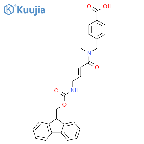 4-{4-({(9H-fluoren-9-yl)methoxycarbonyl}amino)-N-methylbut-2-enamidomethyl}benzoic acid structure