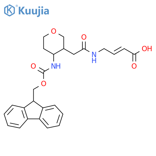4-{2-4-({(9H-fluoren-9-yl)methoxycarbonyl}amino)oxan-3-ylacetamido}but-2-enoic acid structure