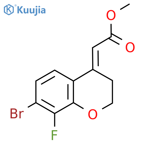 methyl 2-(4E)-7-bromo-8-fluoro-3,4-dihydro-2H-1-benzopyran-4-ylideneacetate structure