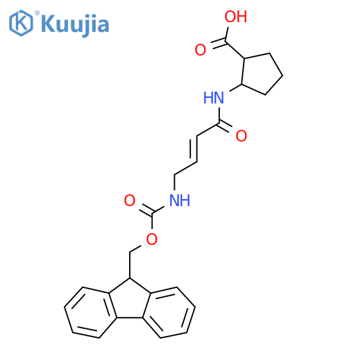 2-4-({(9H-fluoren-9-yl)methoxycarbonyl}amino)but-2-enamidocyclopentane-1-carboxylic acid structure