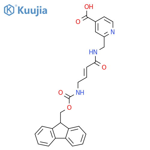 2-{4-({(9H-fluoren-9-yl)methoxycarbonyl}amino)but-2-enamidomethyl}pyridine-4-carboxylic acid structure