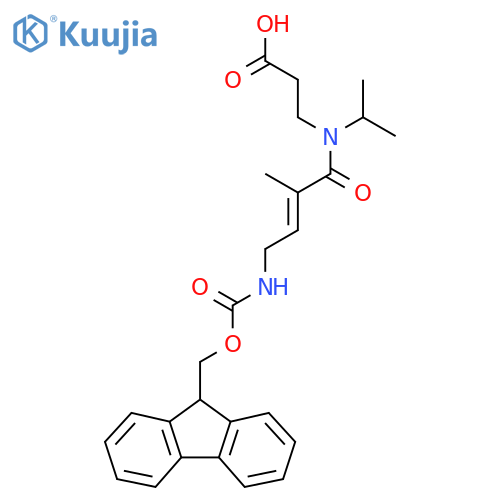 3-4-({(9H-fluoren-9-yl)methoxycarbonyl}amino)-2-methyl-N-(propan-2-yl)but-2-enamidopropanoic acid structure