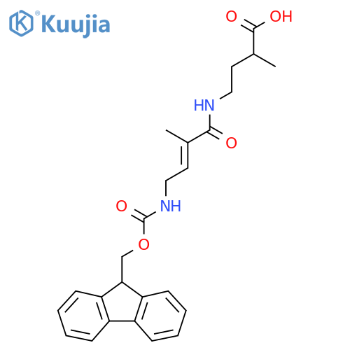 4-4-({(9H-fluoren-9-yl)methoxycarbonyl}amino)-2-methylbut-2-enamido-2-methylbutanoic acid structure