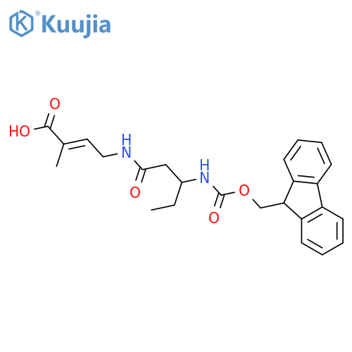 4-3-({(9H-fluoren-9-yl)methoxycarbonyl}amino)pentanamido-2-methylbut-2-enoic acid structure