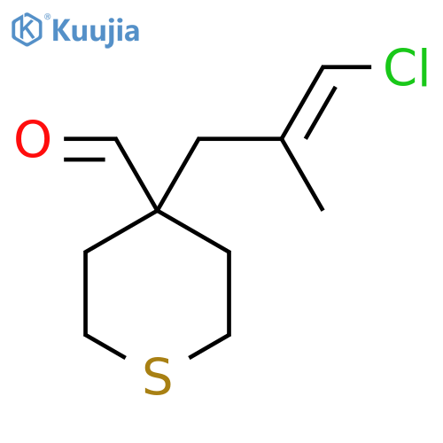 4-(3-Chloro-2-methylprop-2-en-1-yl)thiane-4-carbaldehyde structure