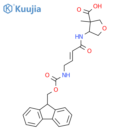 4-4-({(9H-fluoren-9-yl)methoxycarbonyl}amino)but-2-enamido-3-methyloxolane-3-carboxylic acid structure