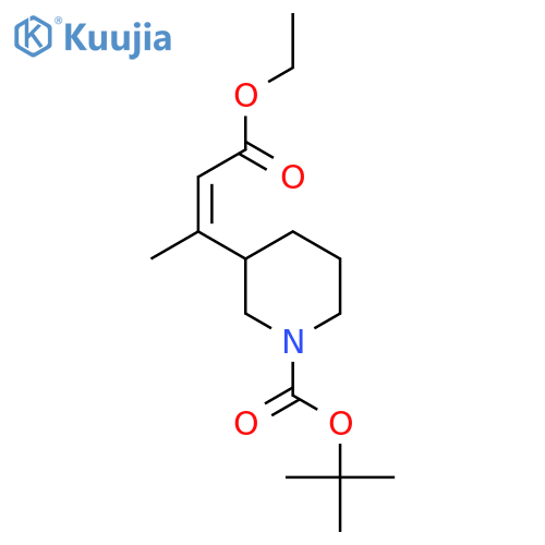 tert-butyl 3-(2Z)-4-ethoxy-4-oxobut-2-en-2-ylpiperidine-1-carboxylate structure