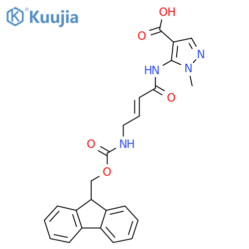 5-4-({(9H-fluoren-9-yl)methoxycarbonyl}amino)but-2-enamido-1-methyl-1H-pyrazole-4-carboxylic acid structure