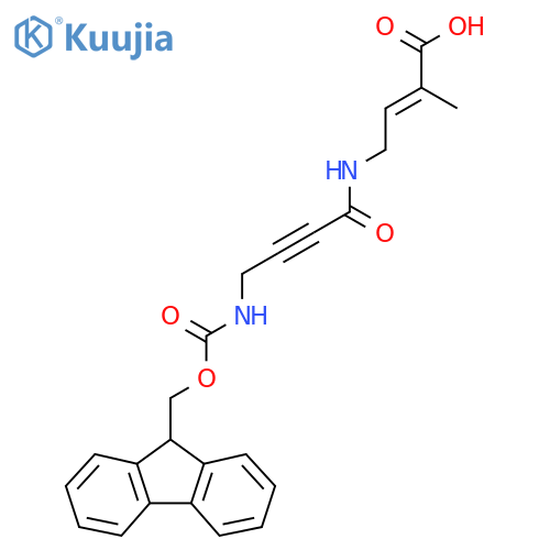 4-4-({(9H-fluoren-9-yl)methoxycarbonyl}amino)but-2-ynamido-2-methylbut-2-enoic acid structure