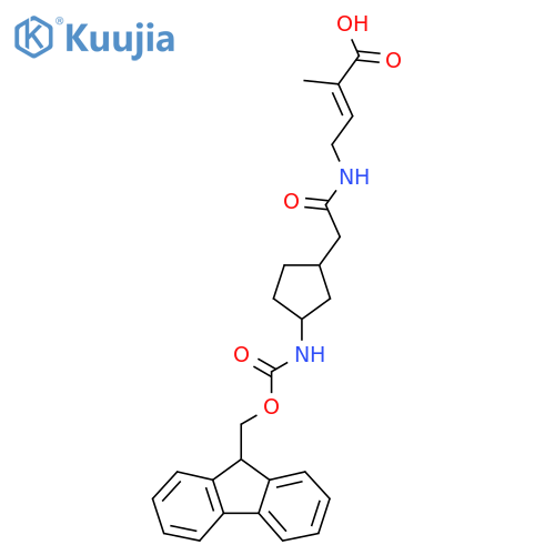 4-{2-3-({(9H-fluoren-9-yl)methoxycarbonyl}amino)cyclopentylacetamido}-2-methylbut-2-enoic acid structure