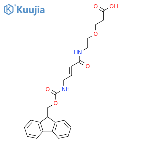3-{2-4-({(9H-fluoren-9-yl)methoxycarbonyl}amino)but-2-enamidoethoxy}propanoic acid structure