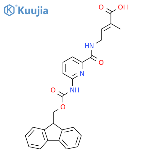 4-{6-({(9H-fluoren-9-yl)methoxycarbonyl}amino)pyridin-2-ylformamido}-2-methylbut-2-enoic acid structure