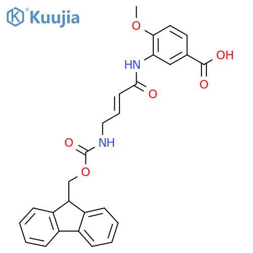 3-4-({(9H-fluoren-9-yl)methoxycarbonyl}amino)but-2-enamido-4-methoxybenzoic acid structure